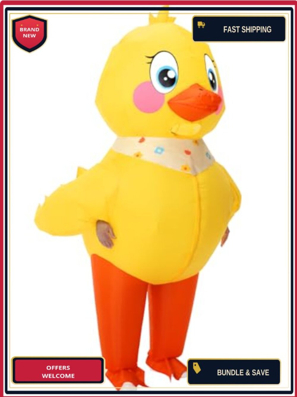 Adult Inflatable Duck Costume Blow Up 3D Duckling Halloween Party